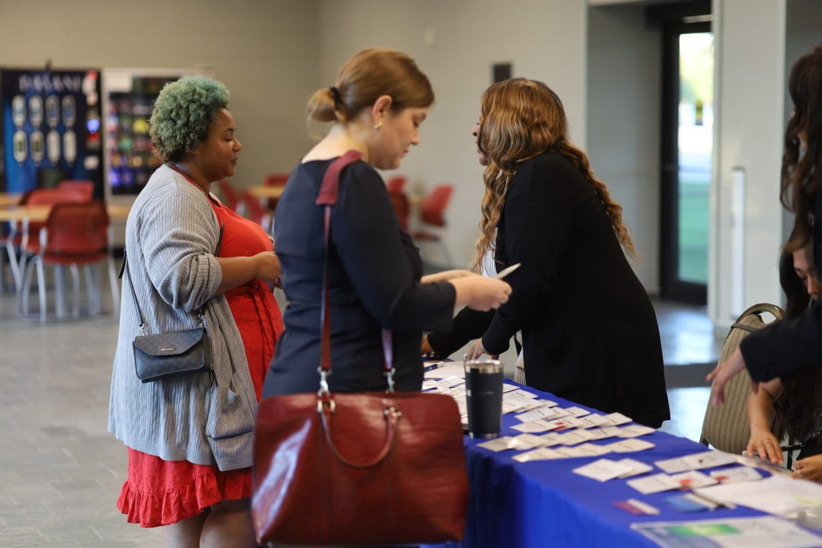 Guests connecting at a branded corporate reception