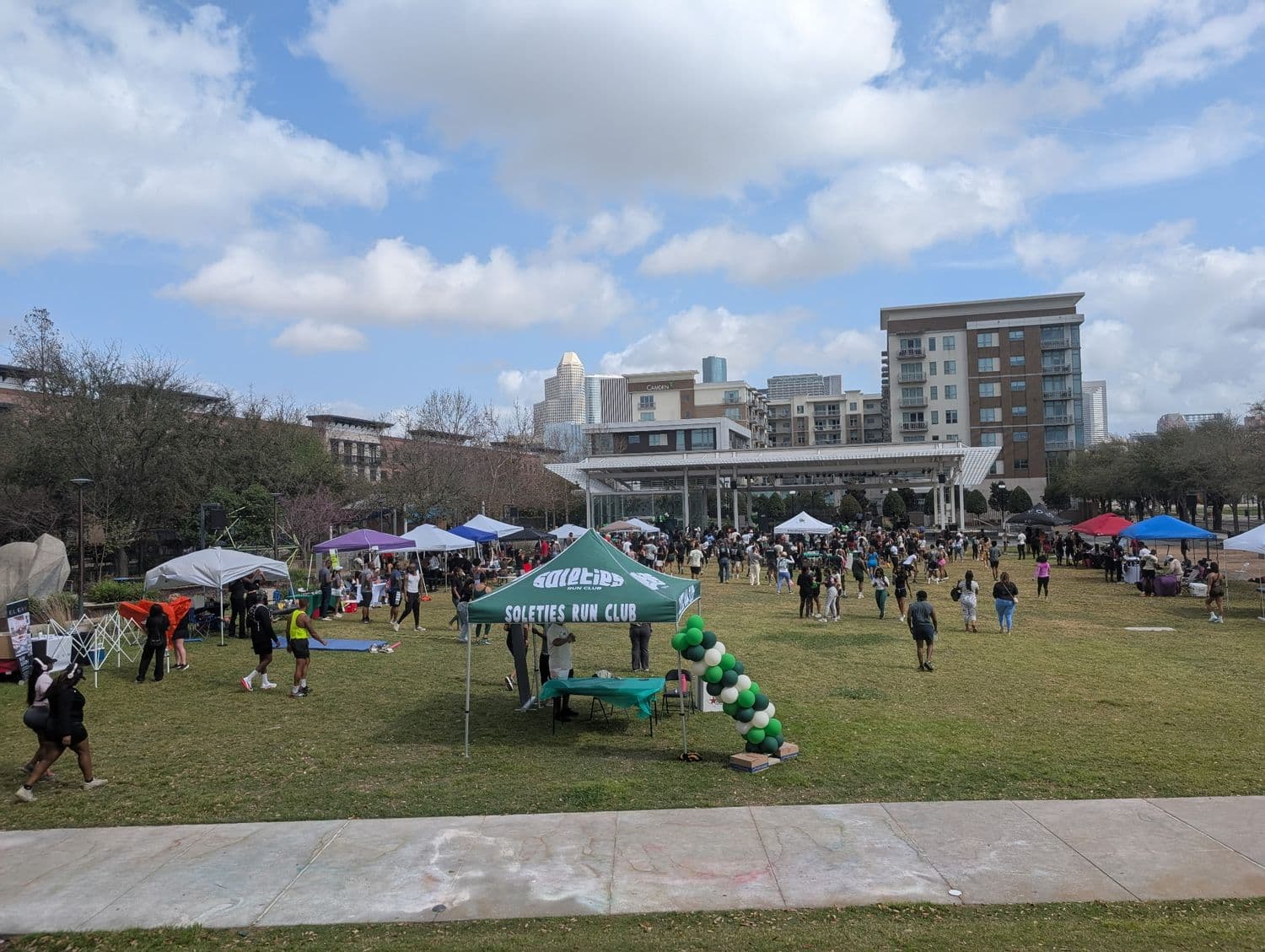 SoleTies Run Club community event in a Houston park