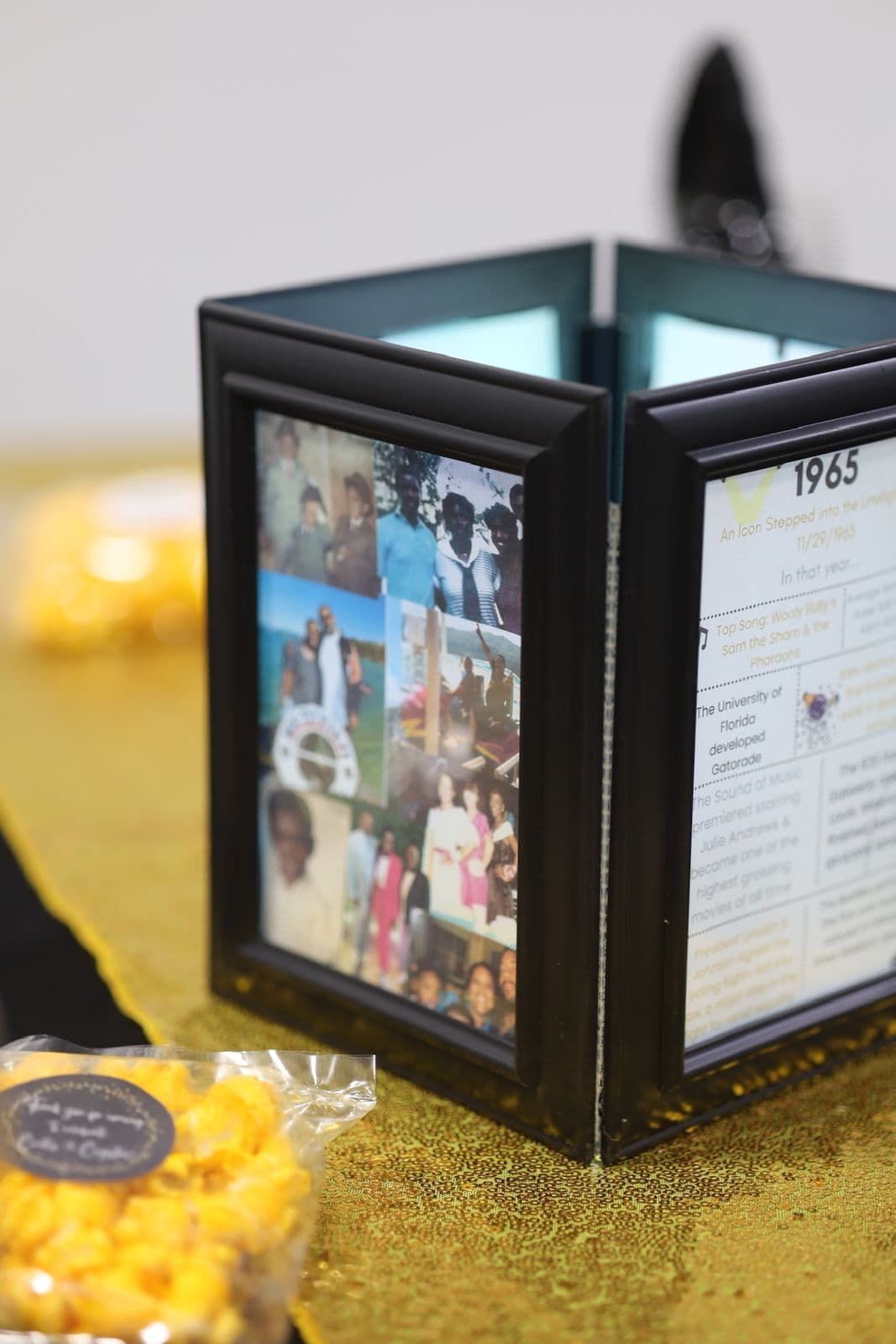 Custom photo cube centerpiece